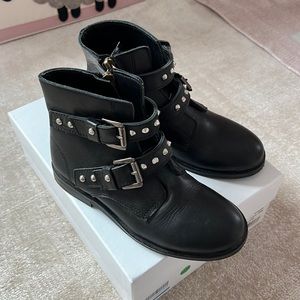 Zadig & Voltaire girls black leather boots size 31
